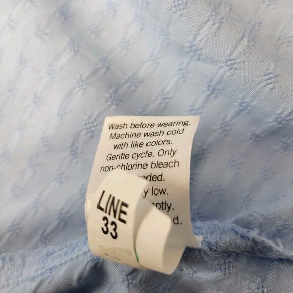 Croft & Barrow Tank Top Womens XL Blue Swiss Dobby Weave Texture Button Keyhole - Picture 10 of 12